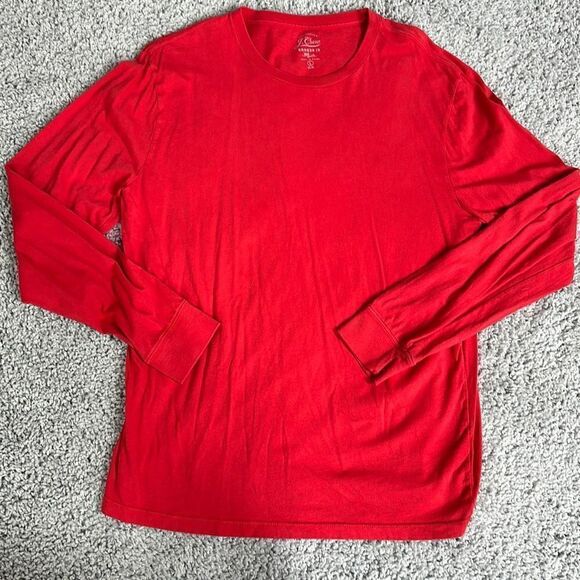 J. Crew Red Slim Long Sleeve T-Shirt, Size Large - Picture 1 of 4